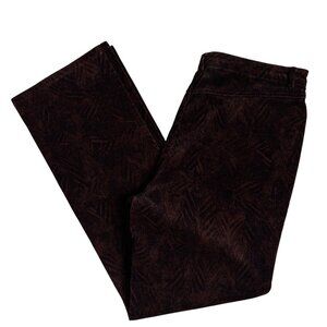 Sigrid Olsen Velvet Straight Leg Pants (Brown Printed) - Size 8